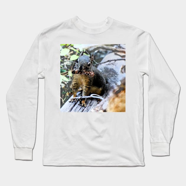 Squirrelly Snack Time Long Sleeve T-Shirt by elisewied